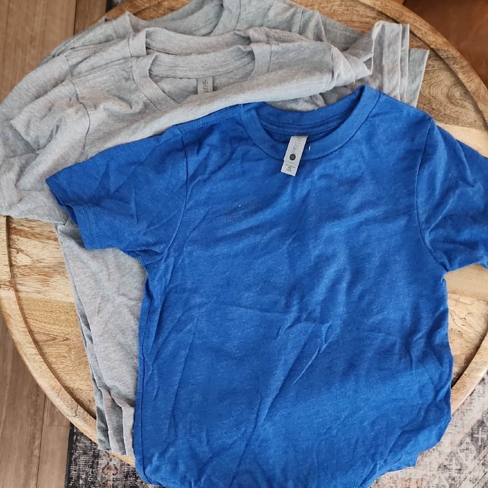 5 New Next Level Tess Blue and Gray YXS